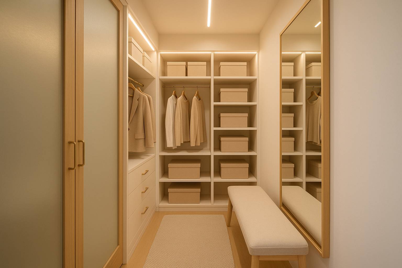 Cómo decorar un vestidor pequeño con sensación de amplitud