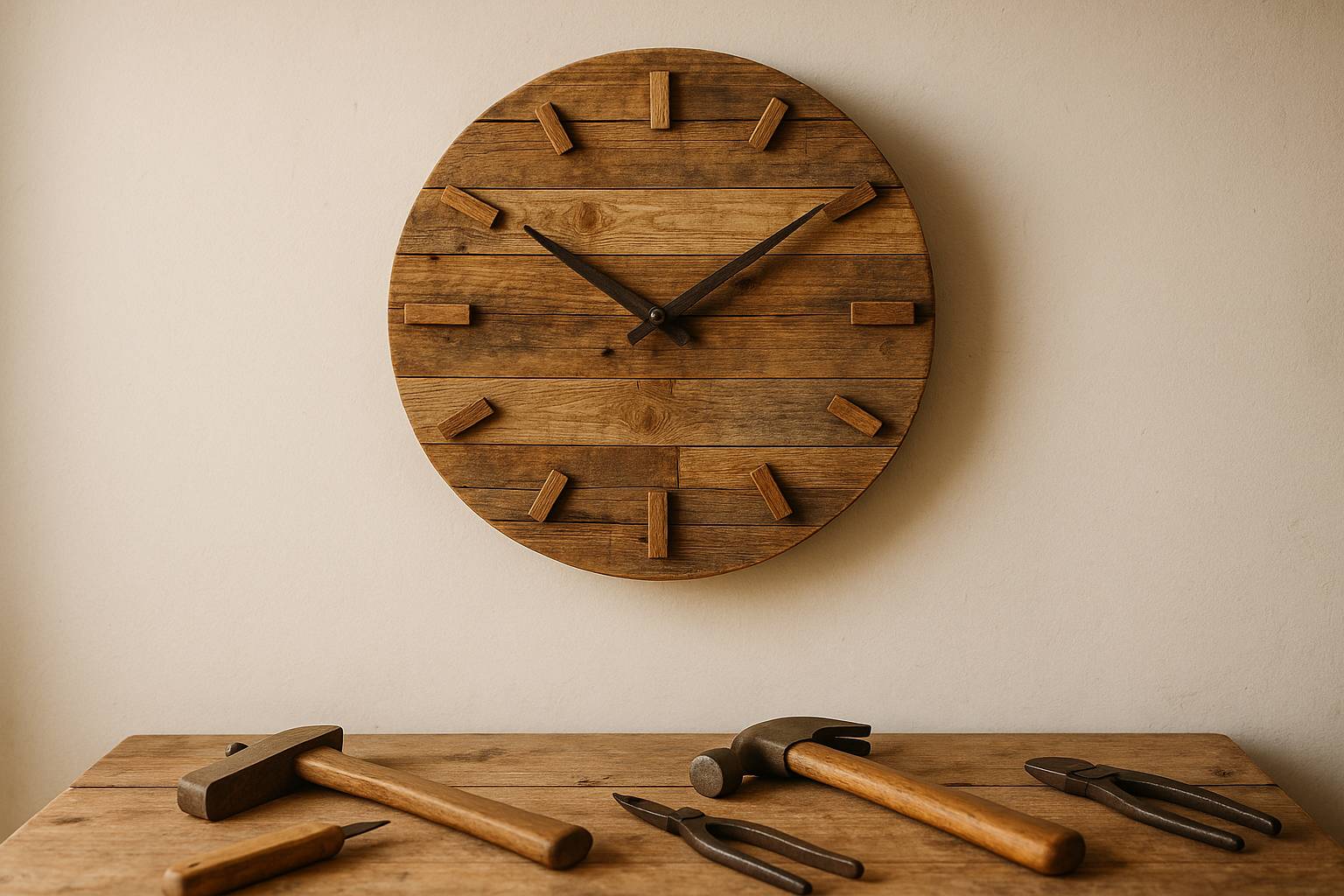 DIY: crea un reloj de pared artesanal con madera reciclada