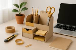 DIY: crea tu propio organizador de escritorio con cartón resistente