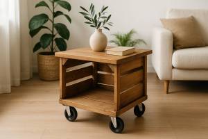 DIY: crea una mesa auxiliar con una caja de fruta reciclada
