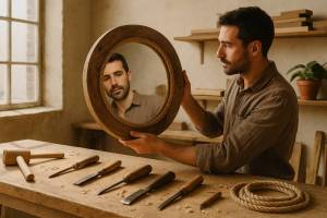 DIY: fabrica un espejo decorativo con cuerda y madera reciclada